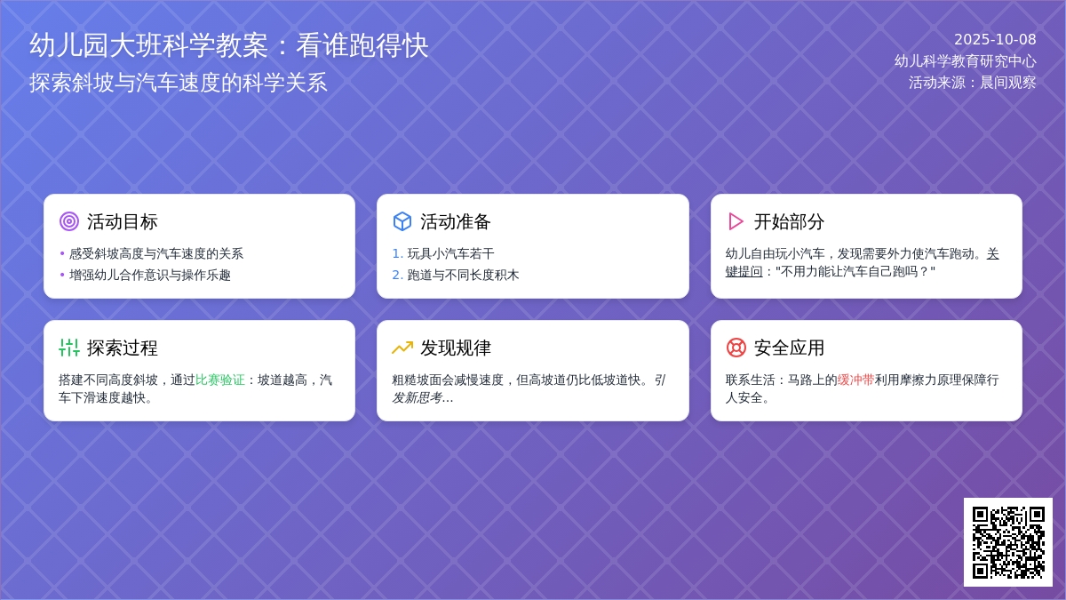 幼儿园科学教案:看谁跑得快 幼儿园科学教案:看谁跑得快