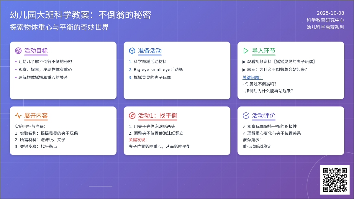 大班科学教案：不倒翁的秘密