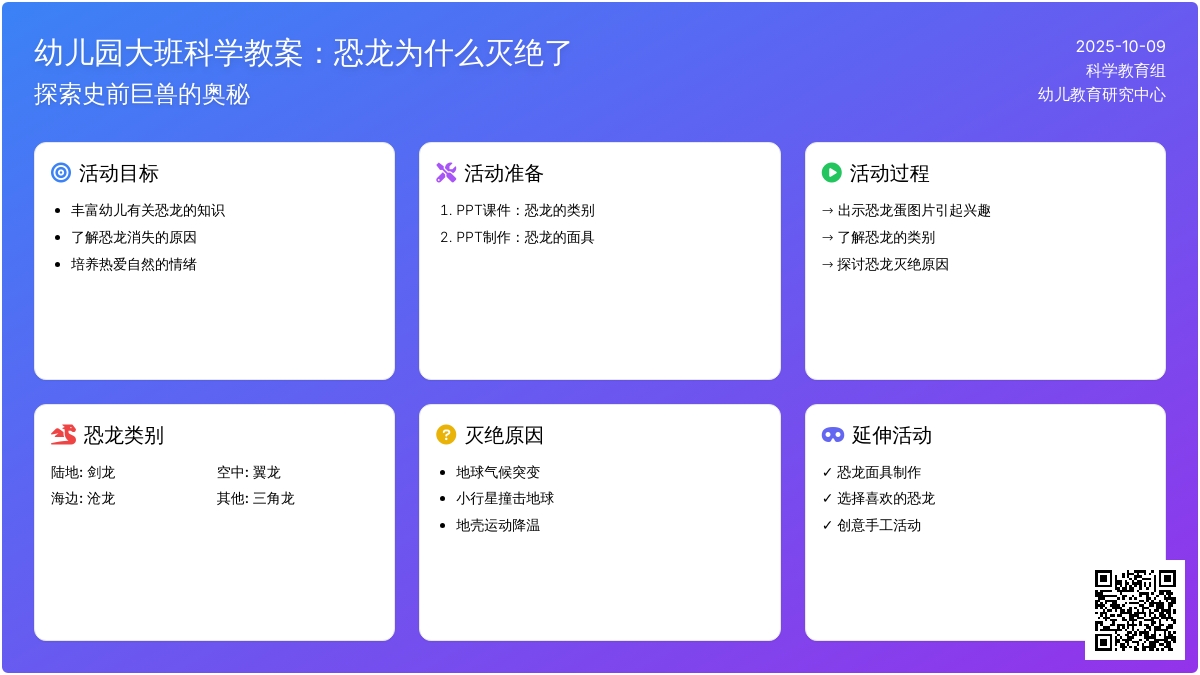 大班科学：恐龙为什么灭绝了