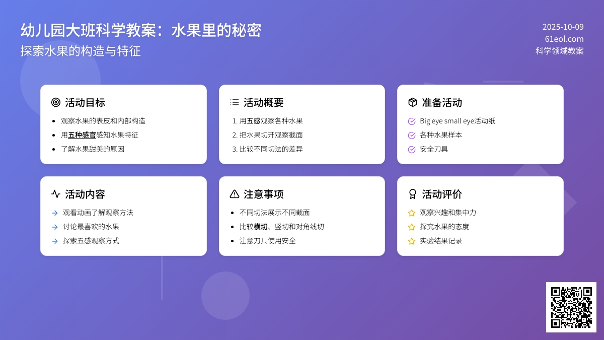 大班科学教案：水果里的秘密