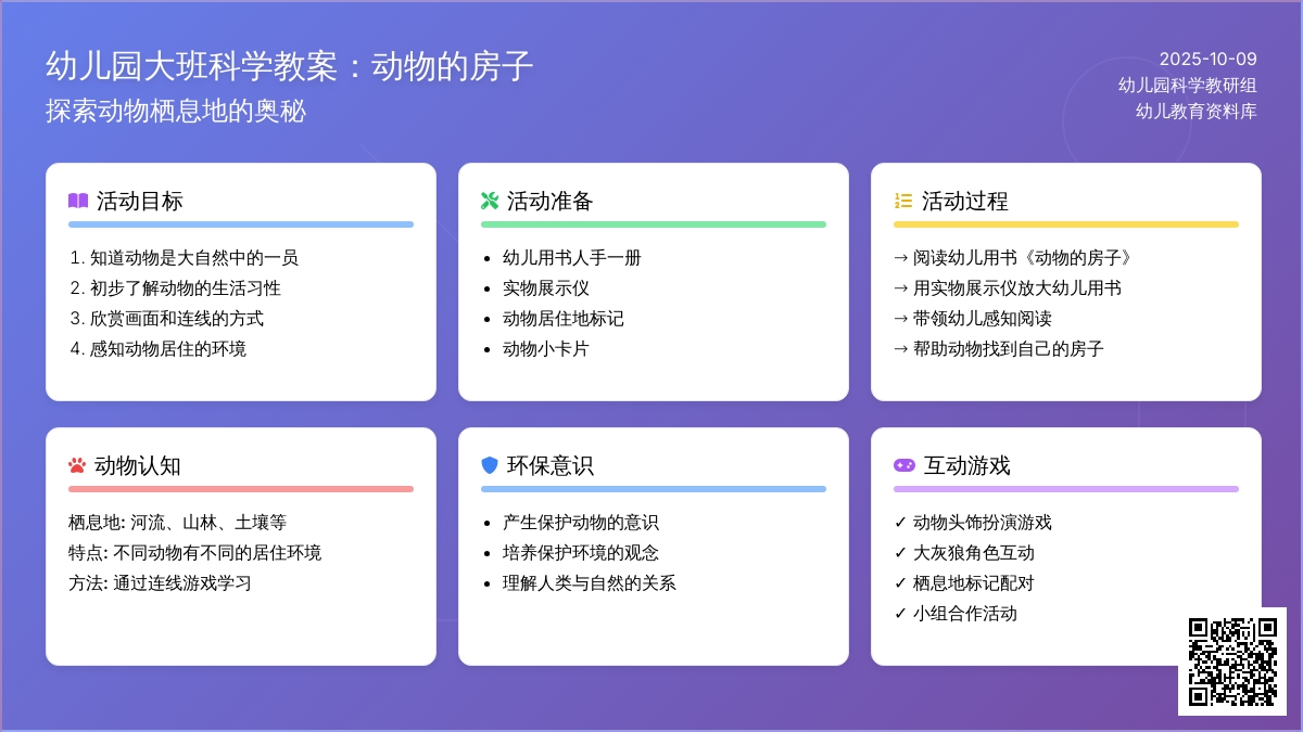 幼儿园大班科学：动物的房子