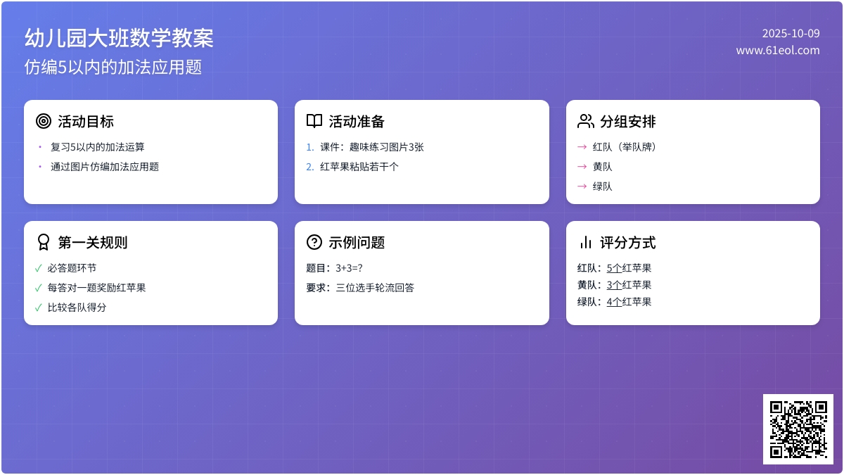 大班数学教案:仿编5以内的加法应用题 大班数学教案:仿编5以内的加法应用题