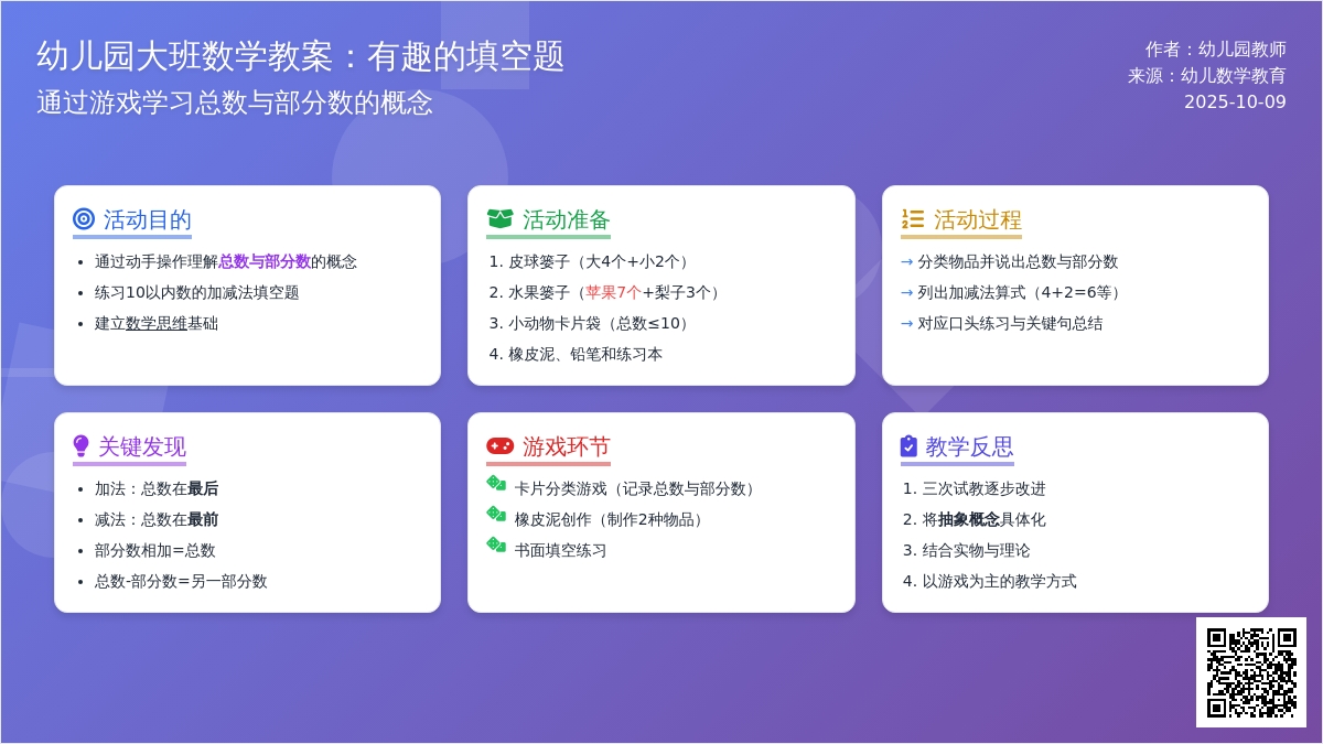大班数学教案:有趣的填空题 大班数学教案:有趣的填空题