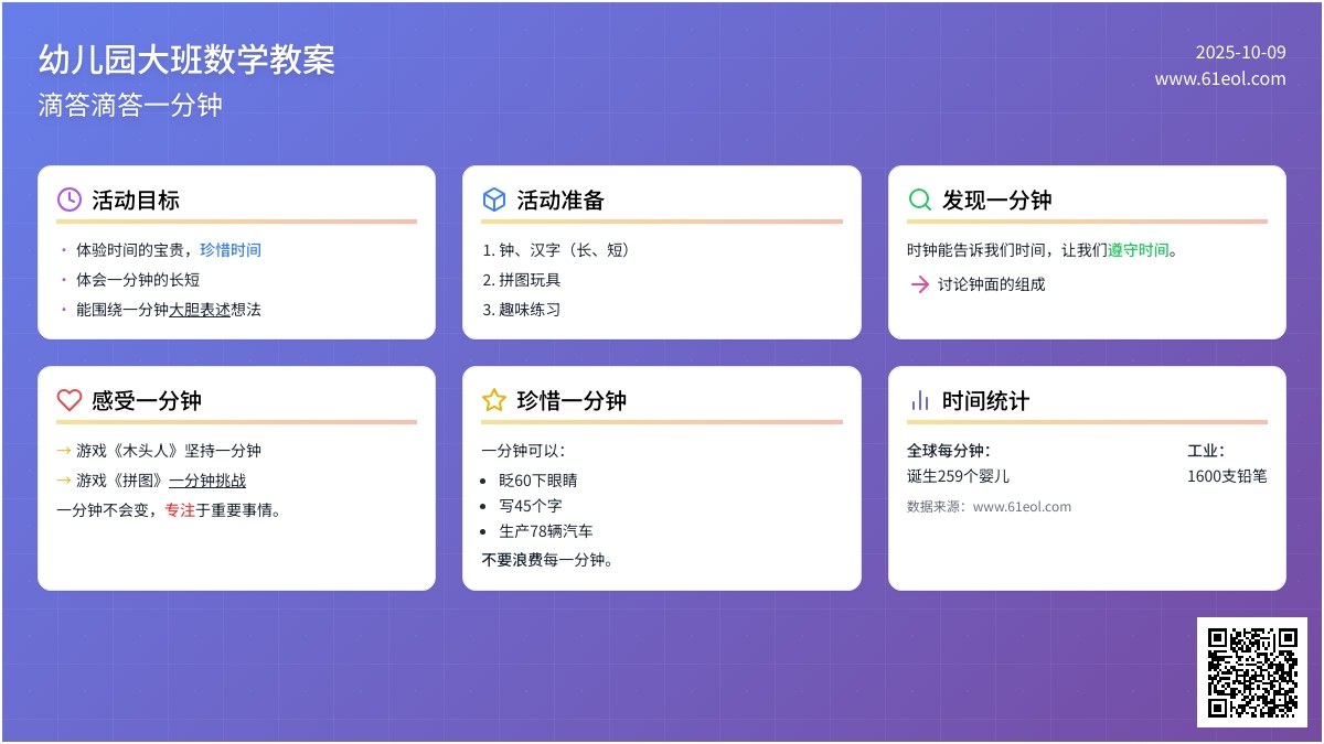 大班数学教案;滴答滴答一分钟 大班数学教案;滴答滴答一分钟