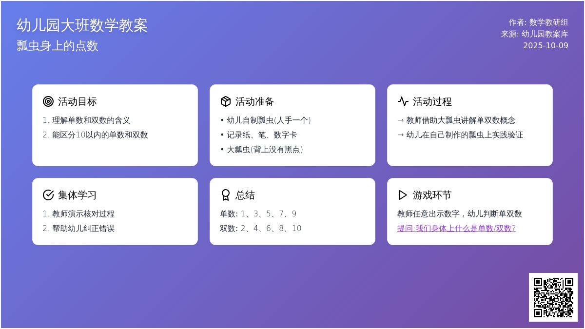 大班数学教案:瓢虫身上的点数 大班数学教案:瓢虫身上的点数