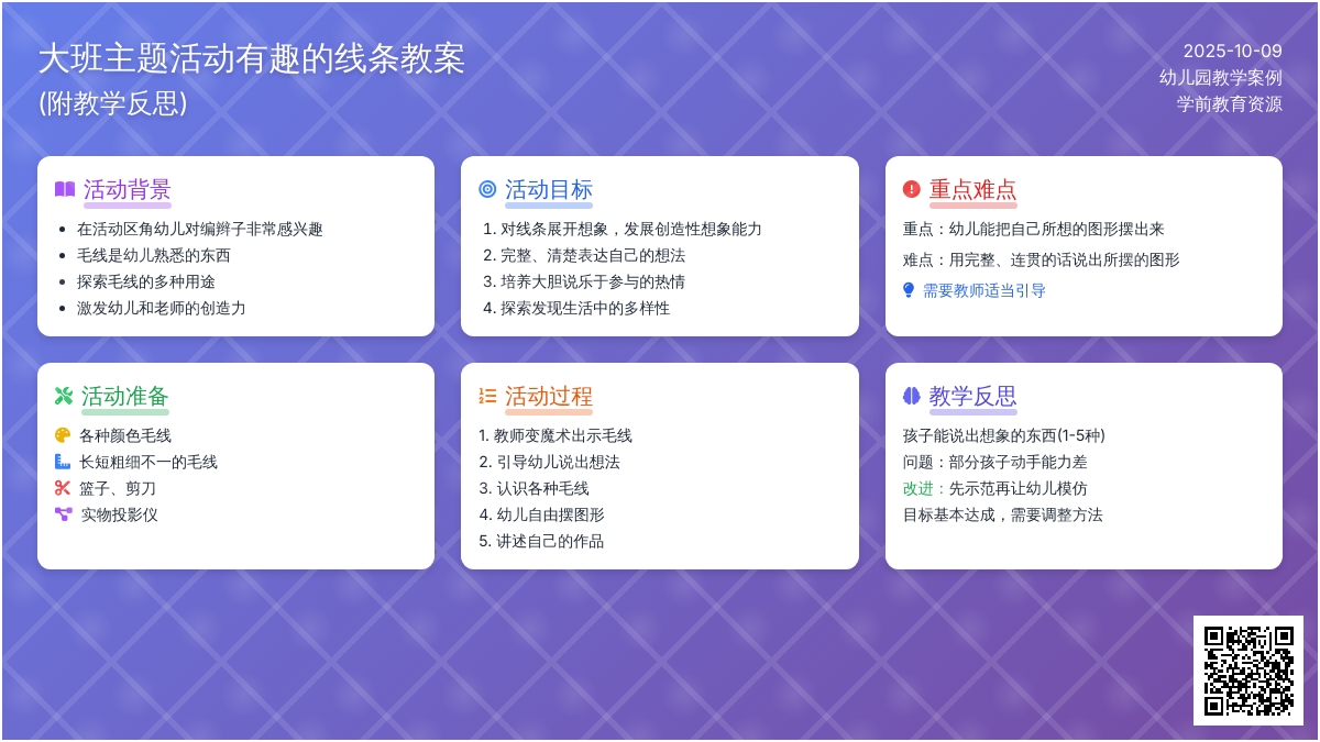 大班主题活动教案：有趣的线条教案(附教学反思)