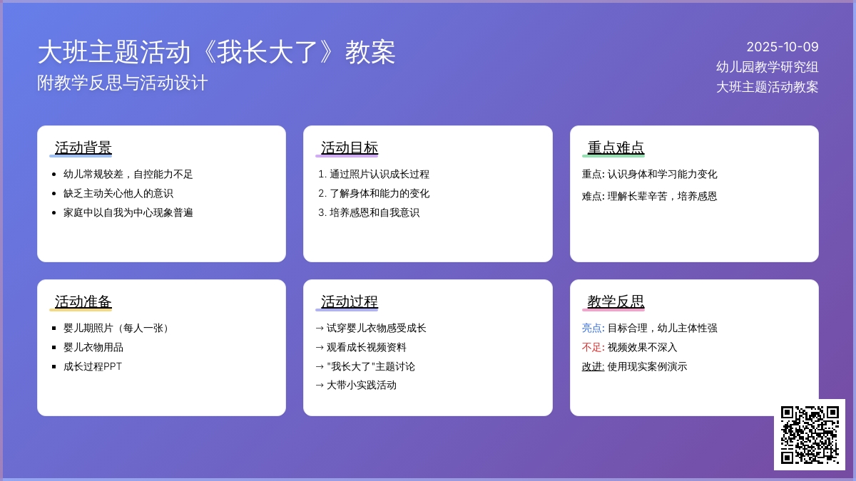 大班主题活动教案：《我长大了》教案(附教学反思)