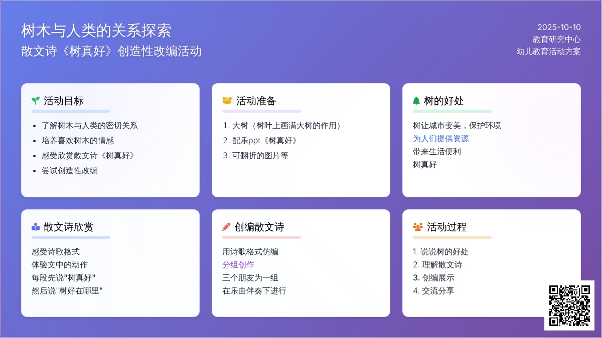 幼儿园大班综合活动教案：树真好