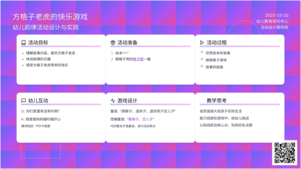 幼儿园大班绘本教学：“方格子老虎”