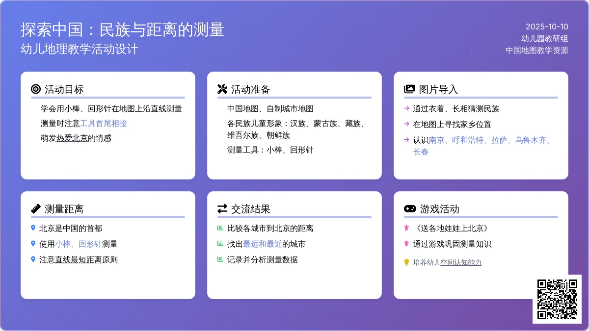 幼儿园大班数学教案：各地娃娃到北京