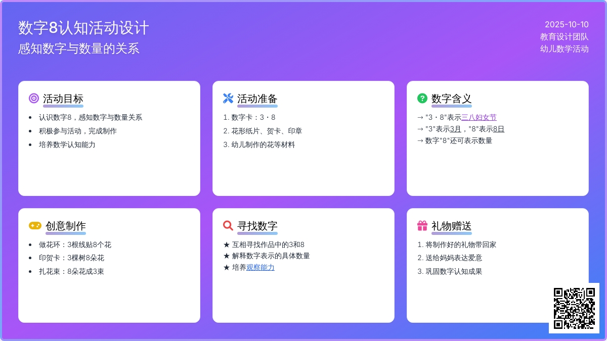 幼儿园三八节教案：躲起来的3和8