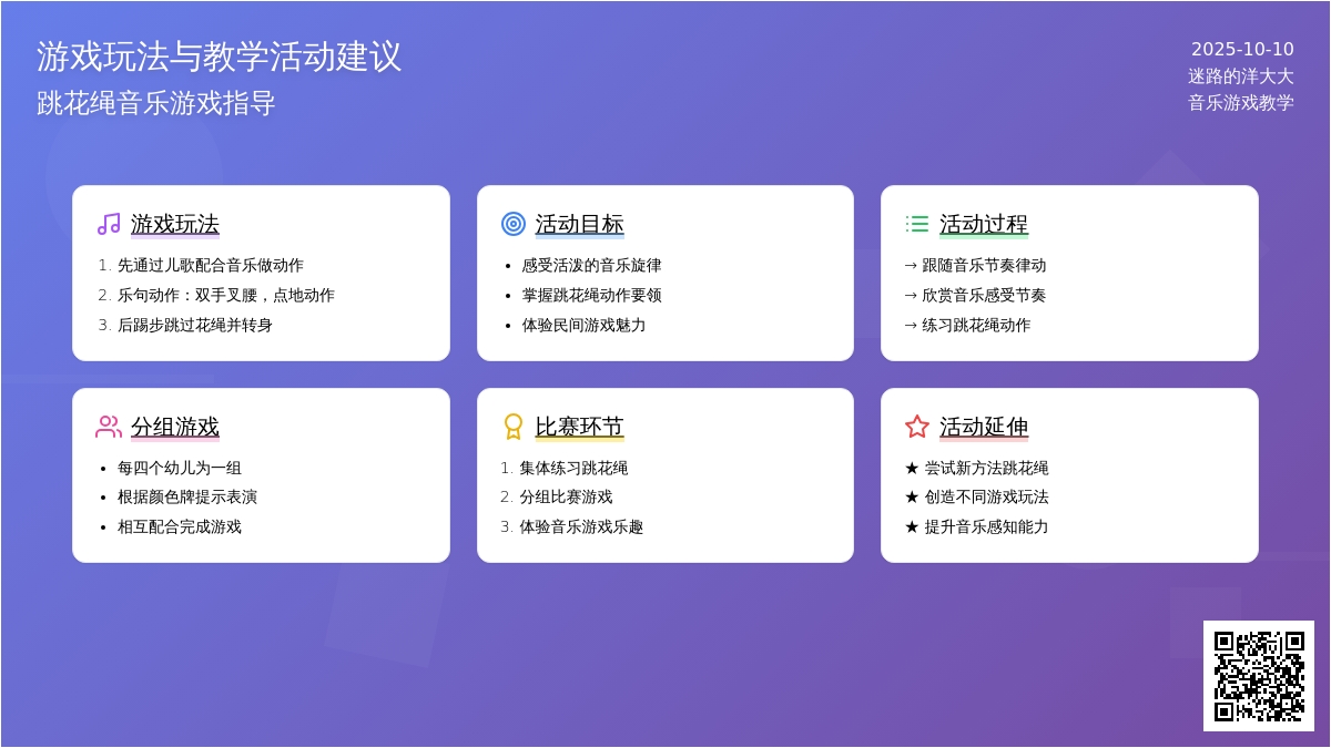 幼儿园大班律动游戏《跳花绳》