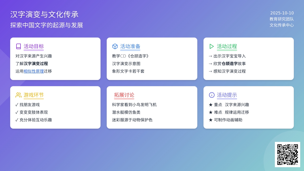 大班语言活动：汉字的演变