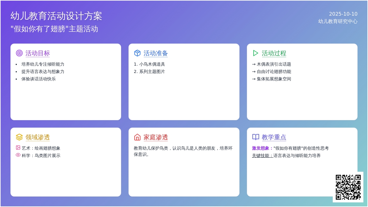 幼儿园大班语言活动--假如你有了翅膀