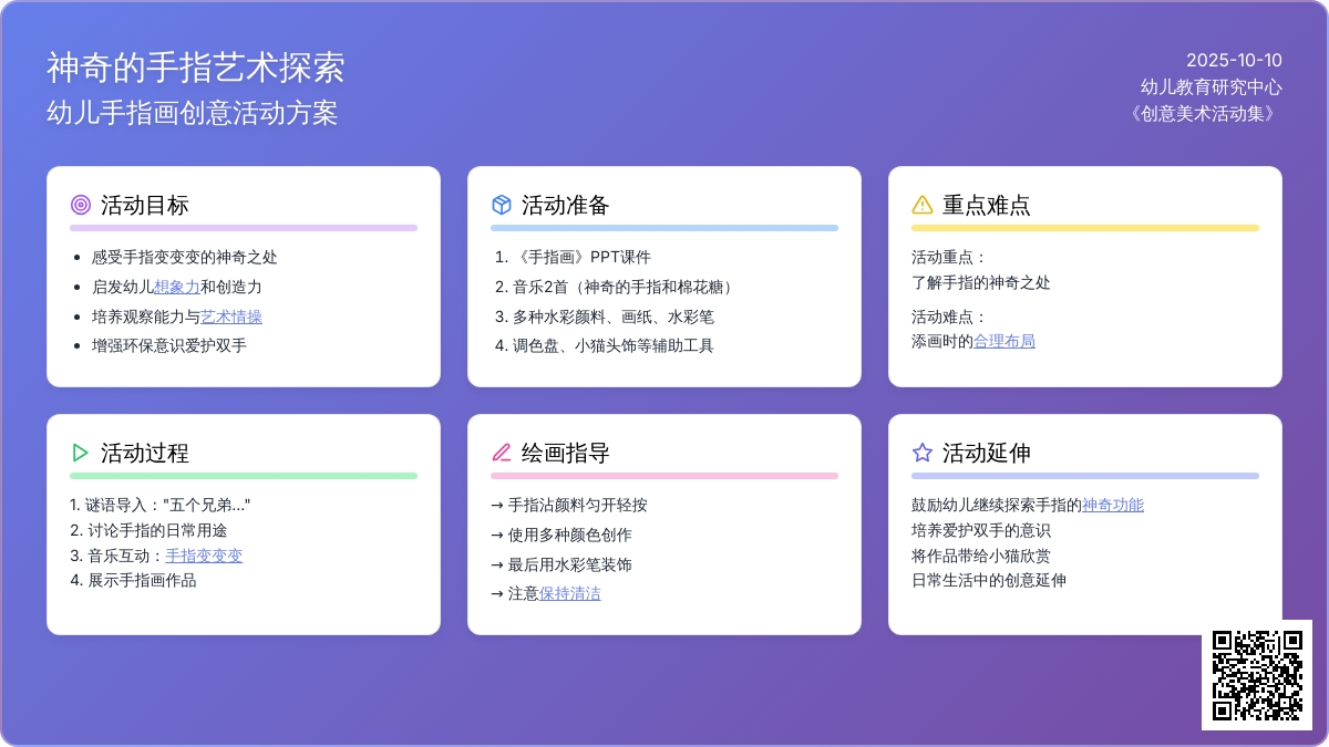 大班艺术《神奇的手指》教学设计