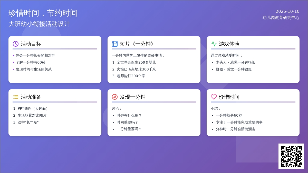 幼小衔接 大班学习活动《一分钟》