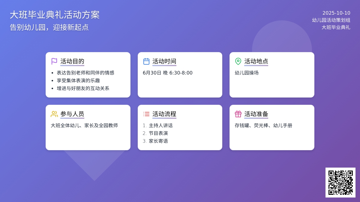 幼儿园大班毕业典礼活动策划方案（二）