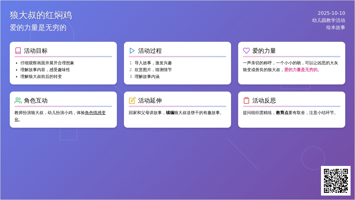 幼儿园大班绘本阅读：狼大叔的红焖鸡