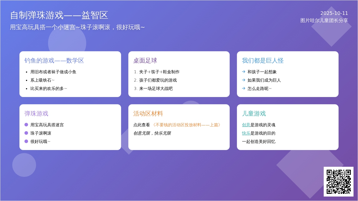 不要钱的活动区投放材料——下