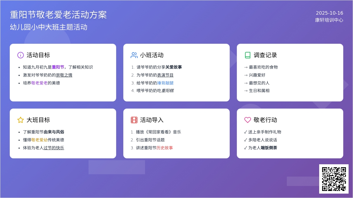 重阳节活动方案+环创 | 开启爱的教育
