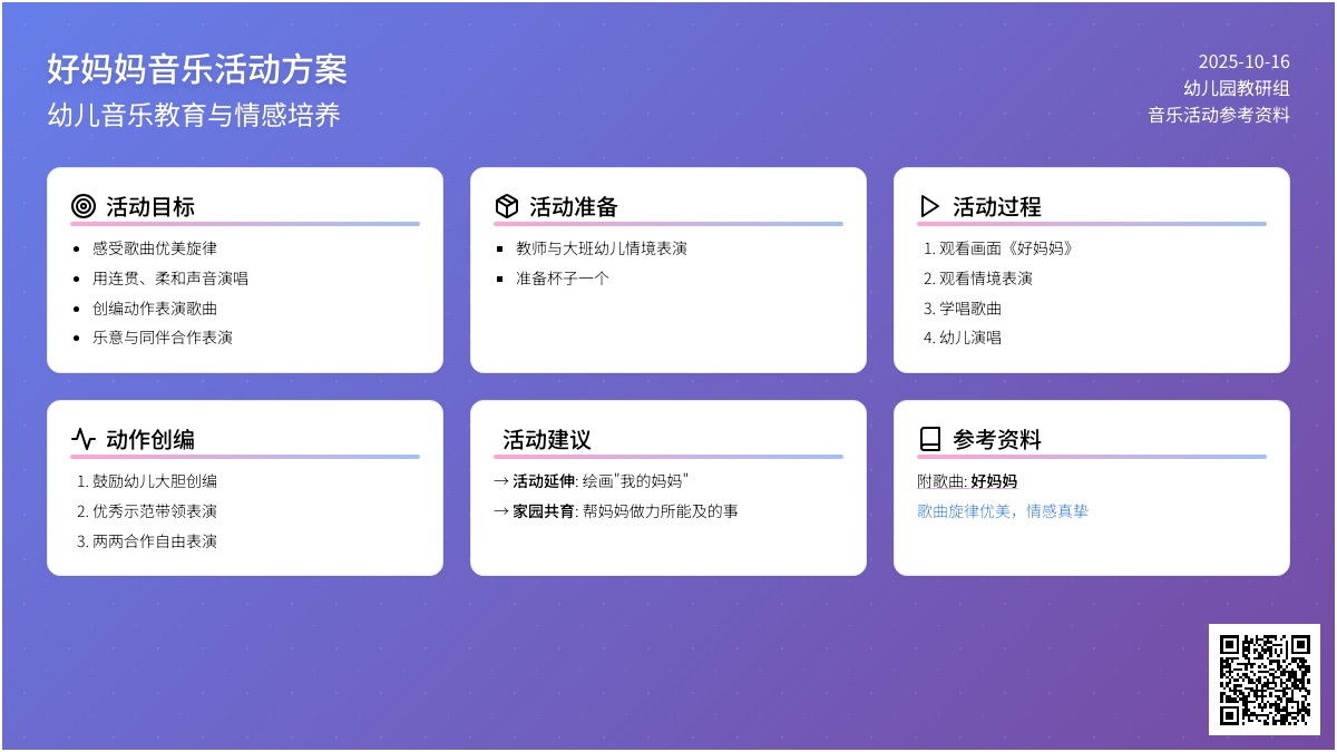小班唱歌活动：好妈妈