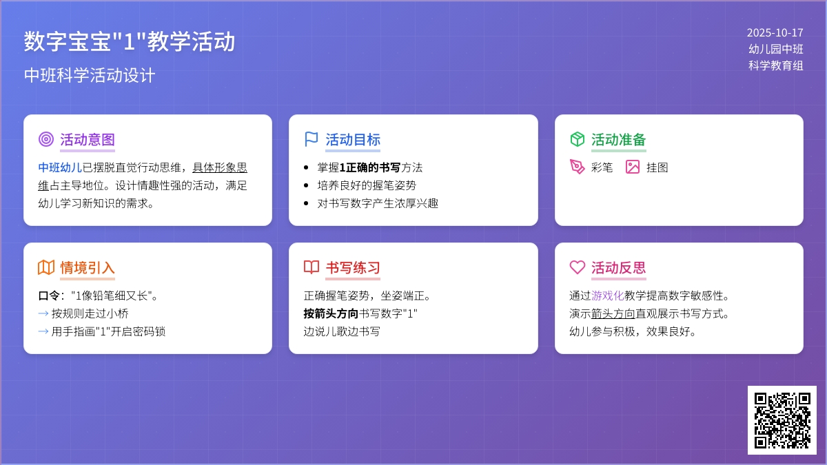 中班科学教案：《数字孩子“1＂》