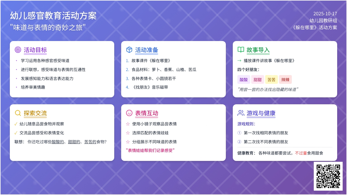 大班科学活动--不一样的味道