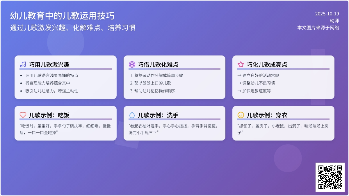 巧用儿歌培养小班幼儿生活常规