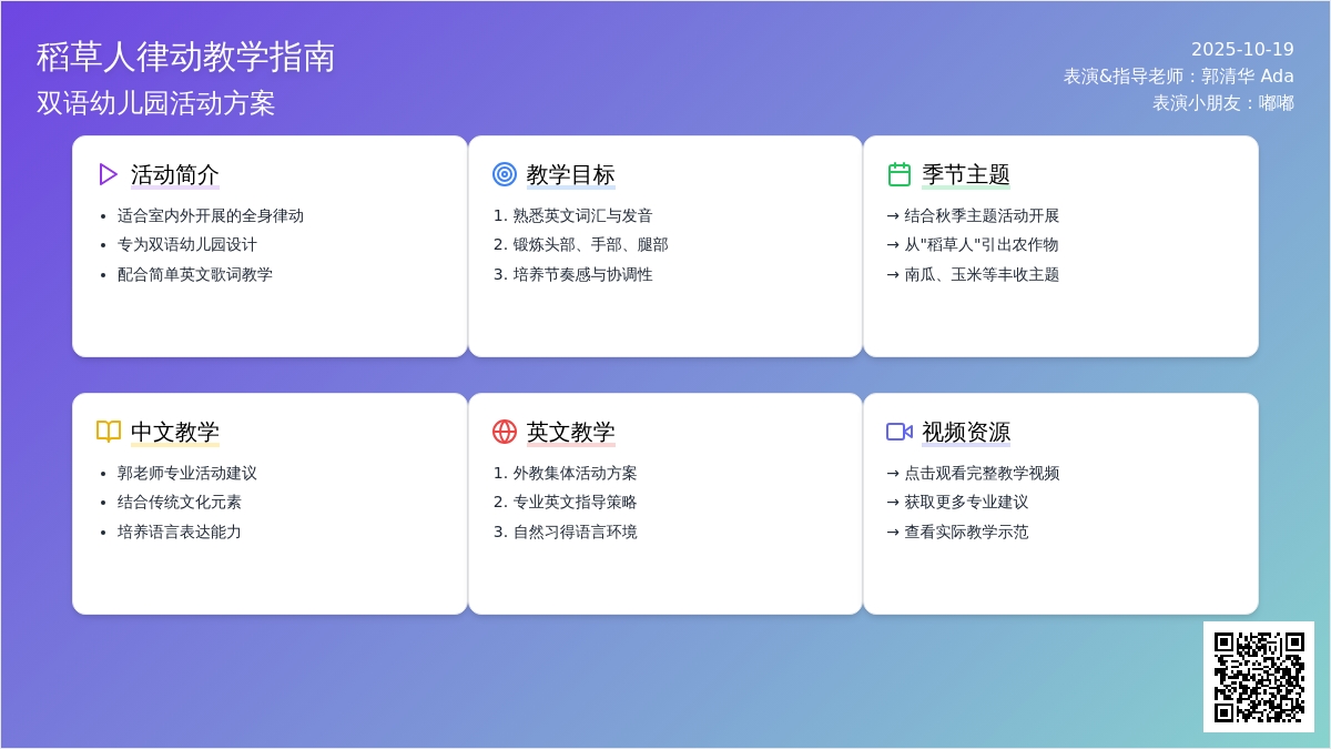 秋季最好玩的手指操｜稻草人（英文）