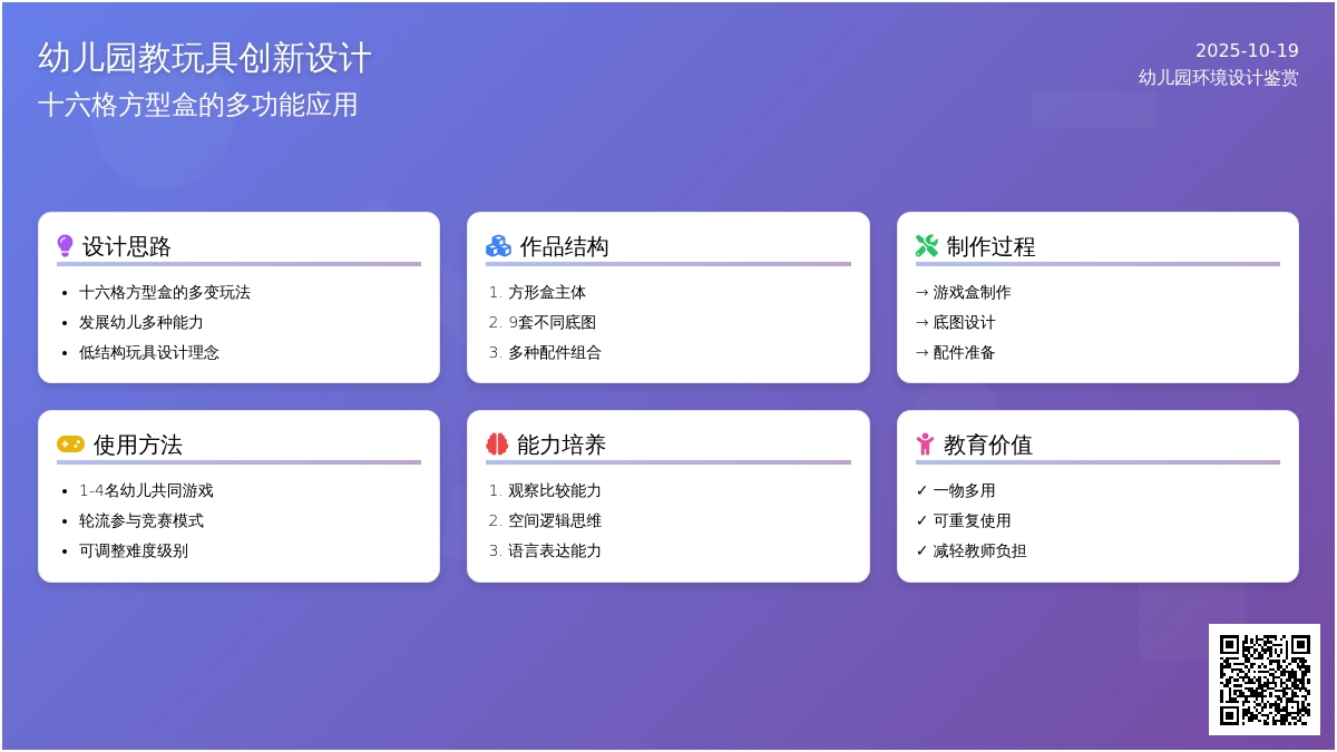 大班自制益智玩具 | 十六宫格游戏盒