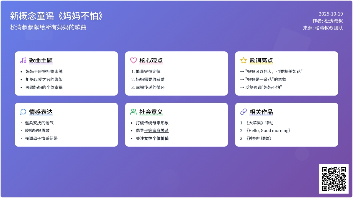 母亲节儿歌 | 《妈妈不怕》，独立有爱开心的妈妈才是好妈妈