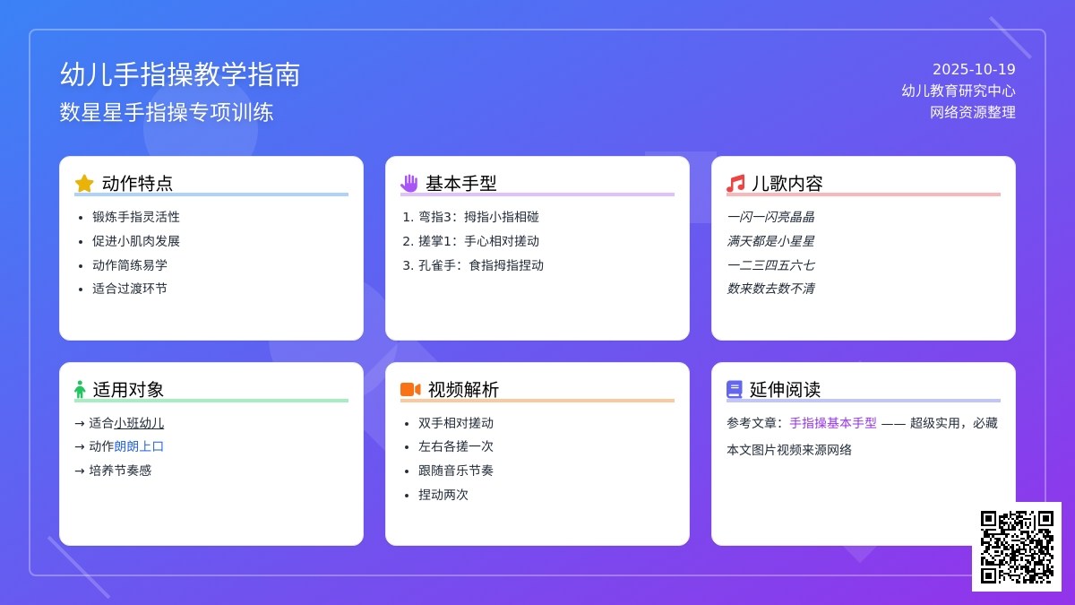 手指操视频 | 小班手指操《数星星》