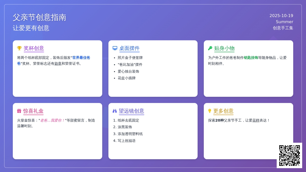父亲节手工 | 爸比也要撩哦~这些创意礼物带你轻松“撩汉”