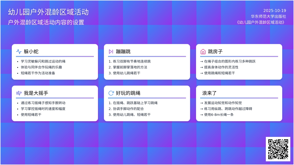 户外混龄区域活动内容的设置 | 玩绳区的目标及推荐游戏
