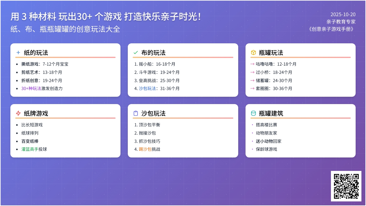 一物多玩用3种材料玩出30+个游戏，打造快乐亲子时光！