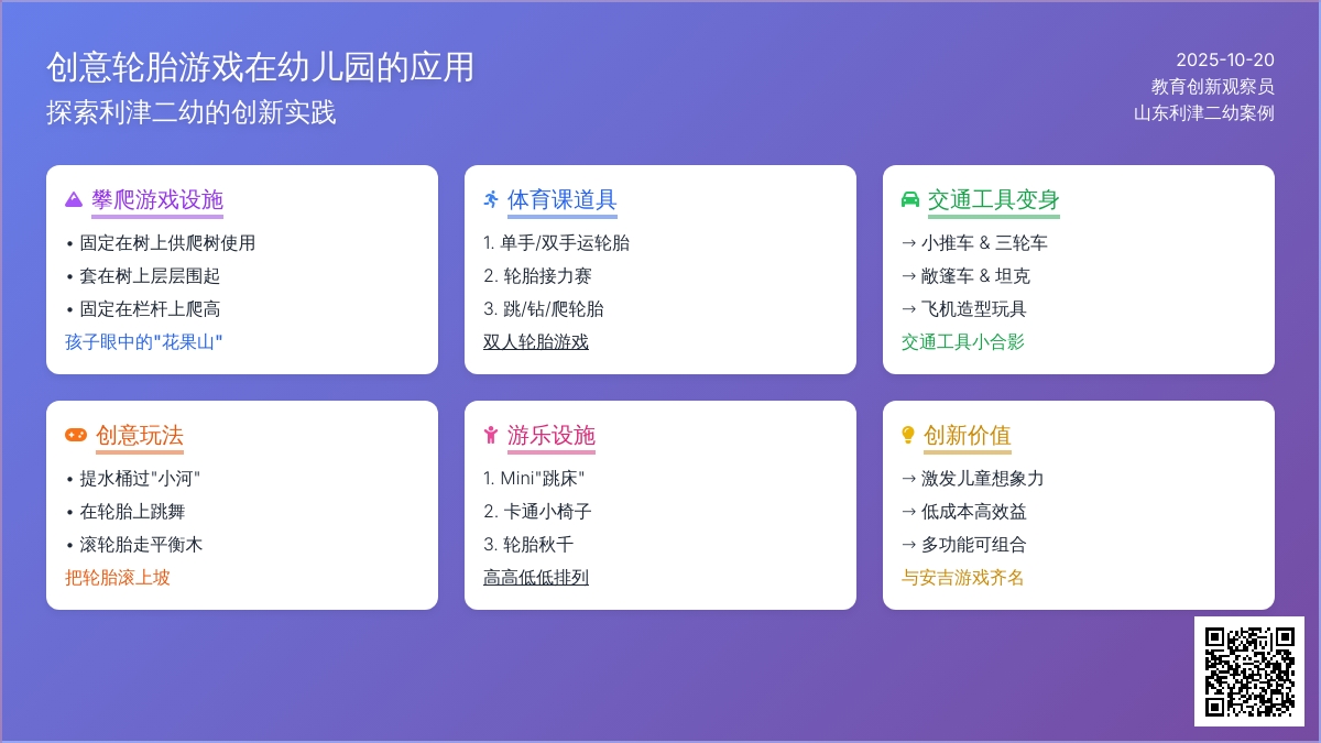 名园环创 | 利津二幼：旧轮胎玩出新花样，百变游戏大量实图