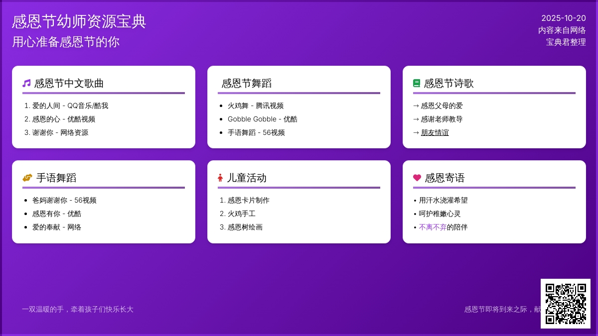 齐了！感恩节中英文儿歌、感恩歌曲、诗歌、舞蹈、手语都在这