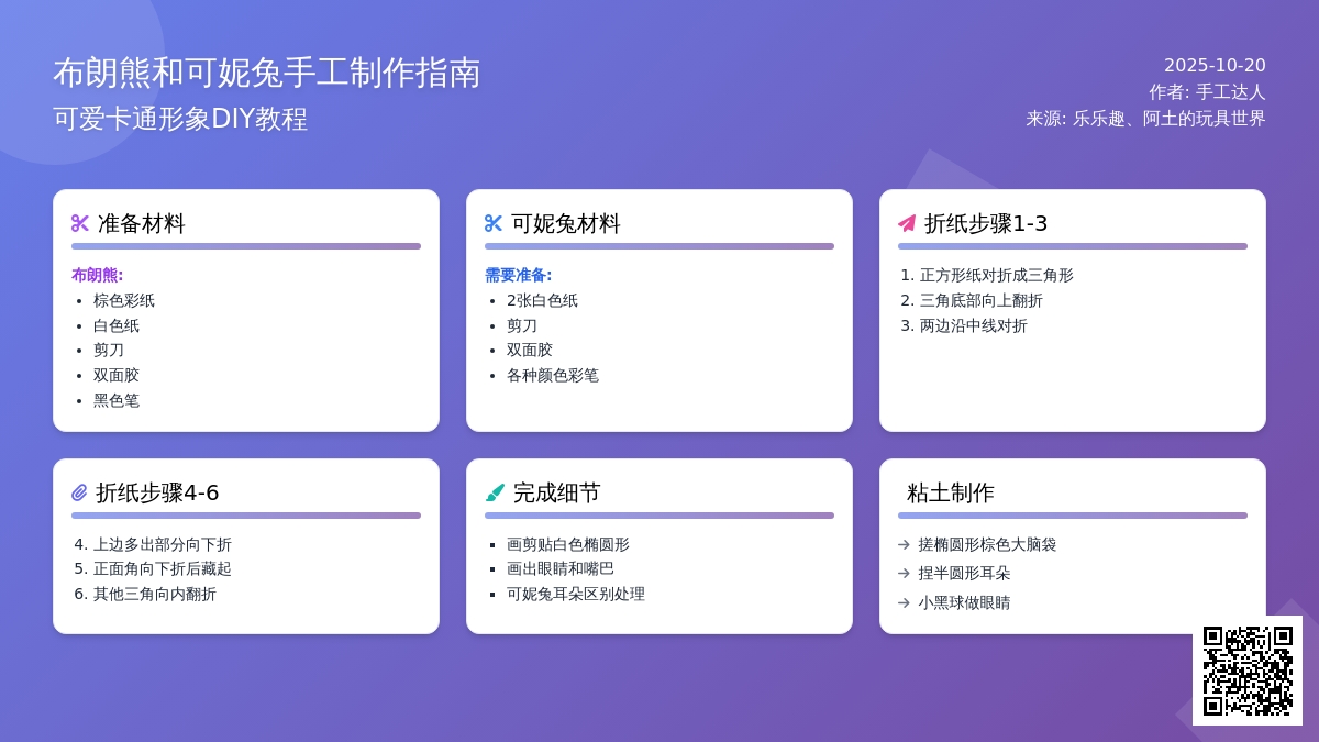 折纸手工丨布朗熊和可妮兔