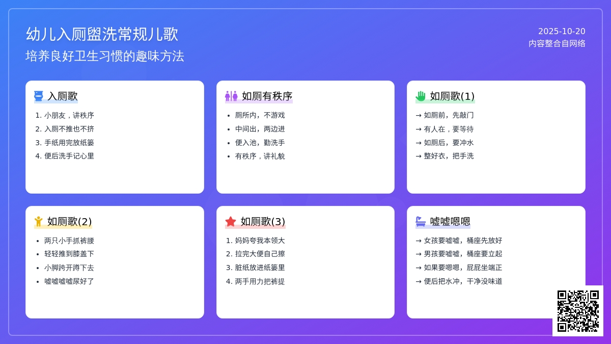 小班孩子不适应在园里入厕盥洗？这些常规儿歌等你试一试