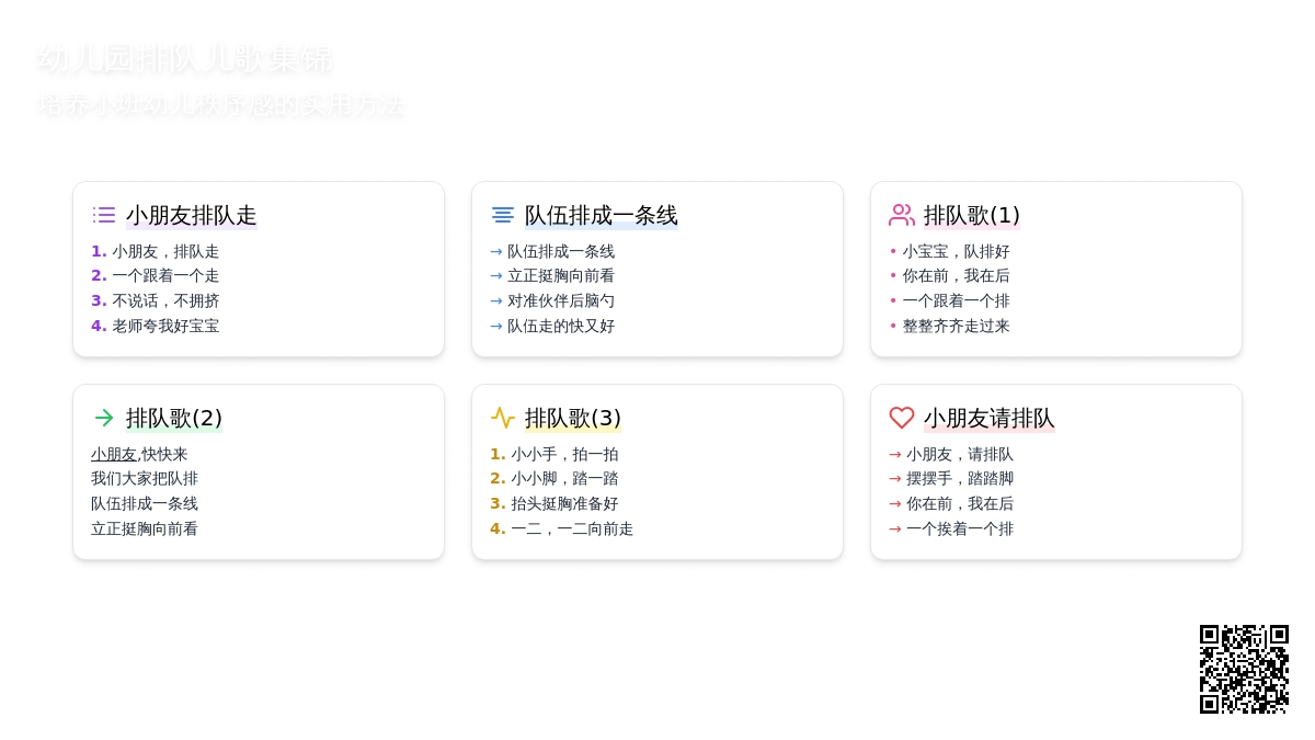 小班常规儿歌 | 有了它排队安全不用愁