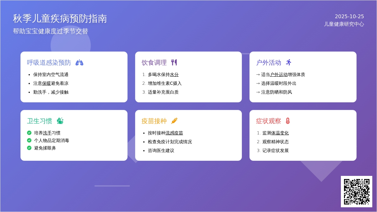 秋季儿童疾病的预防与护理 秋季儿童疾病的预防与护理