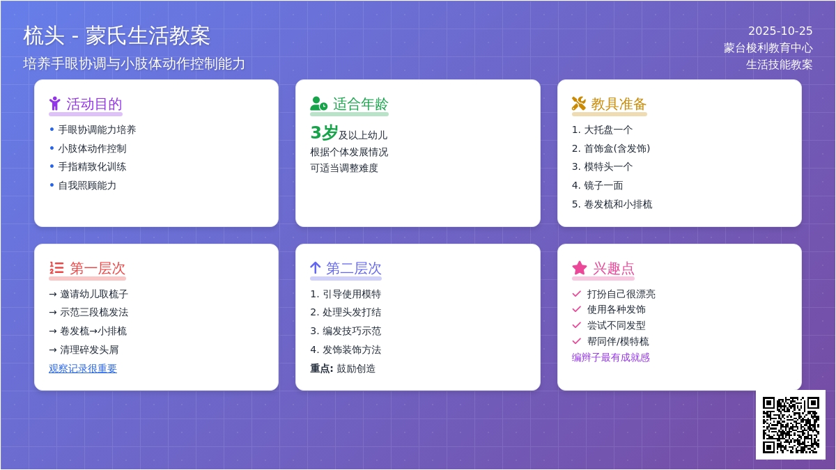 蒙氏生活教案:梳头 蒙氏生活教案:梳头