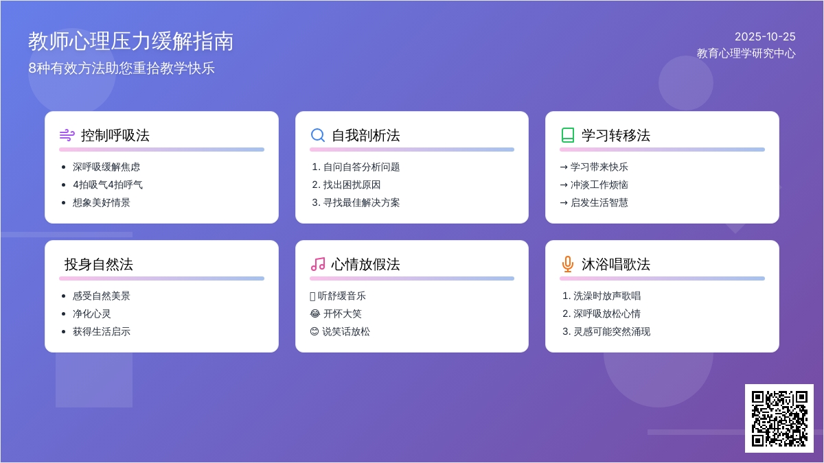 太苦太累了，教师心理调适不妨学学这8招