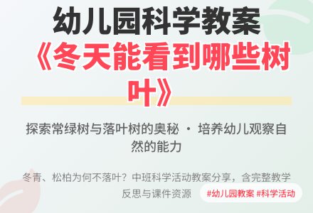 幼儿园中班科学说课稿模板《冬天能看到哪些树叶》含反思-幼师课件网