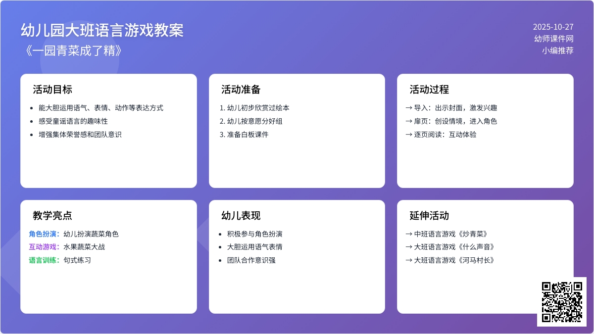 幼儿园大班语言游戏教案《一园青菜成了精》 幼儿园大班语言游戏教案《一园青菜成了精》