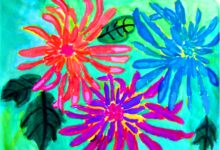 大班美术活动：水粉画——菊花-幼师课件网