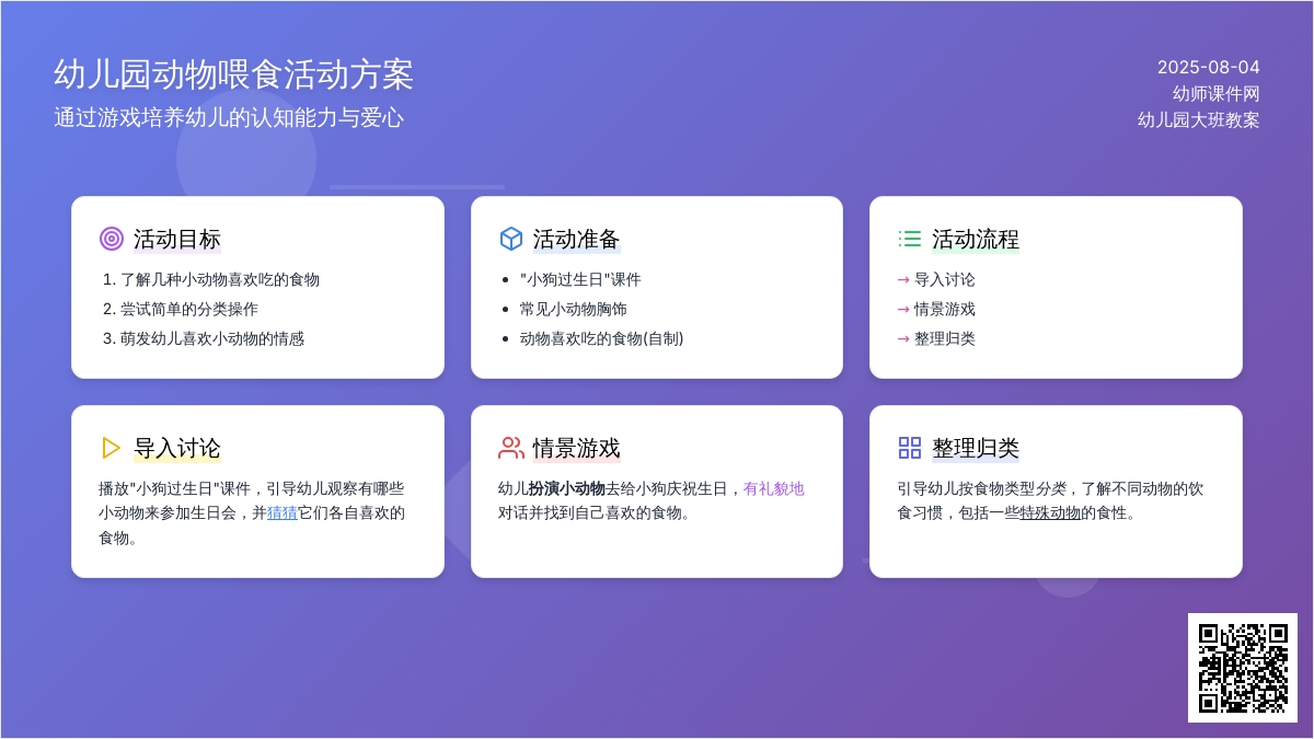 幼儿园大班教案：给小动物喂食