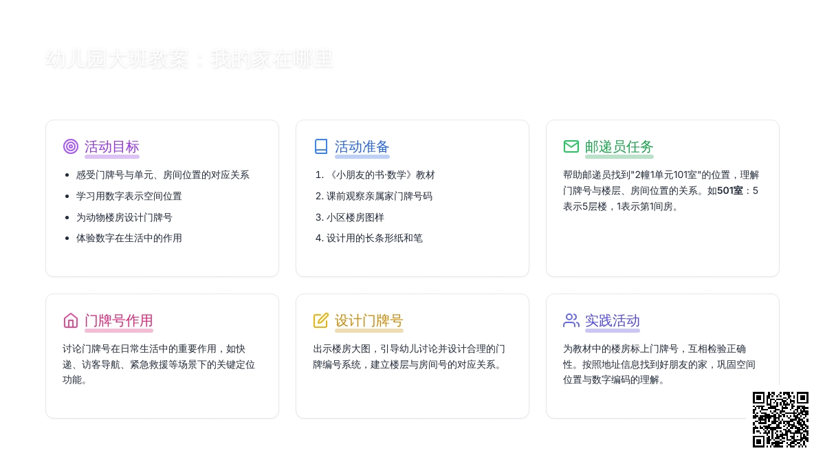 幼儿园大班教案：我的家在哪里