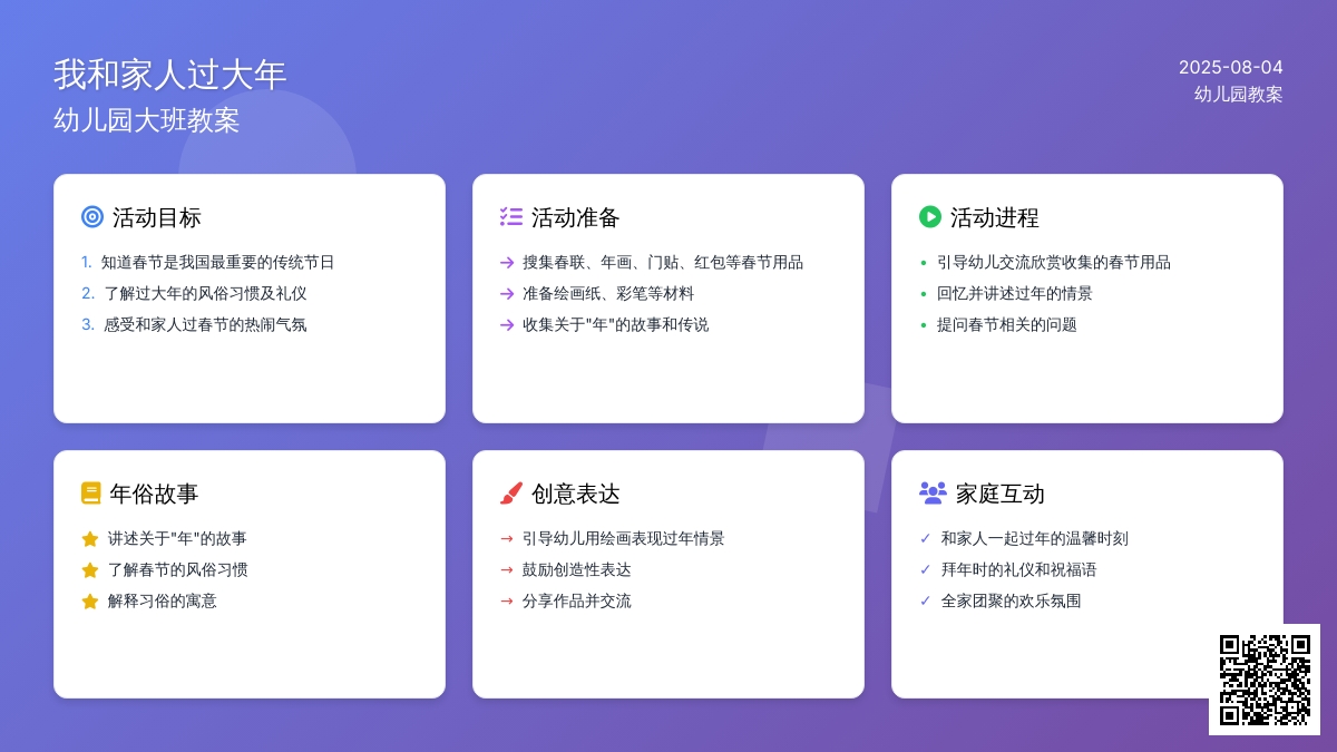 幼儿园大班教案：我和家人过大年
