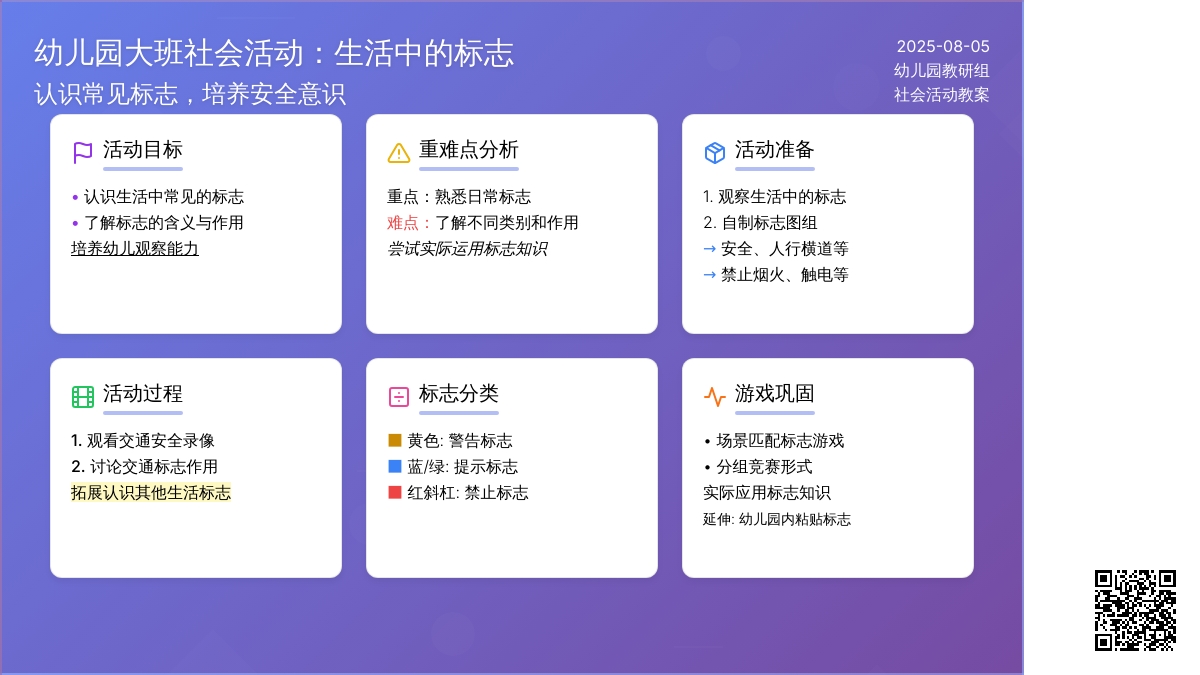 幼儿园大班社会活动：生活中的标志